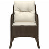 havestole med hynder 2 stk. polyrattan brun