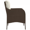 havestole med hynder 2 stk. polyrattan brun