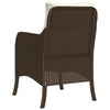 havestole med hynder 2 stk. polyrattan brun