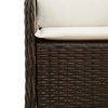 havestole med hynder 2 stk. polyrattan brun