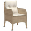 havestole med hynder 2 stk. polyrattan beige