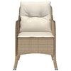 havestole med hynder 2 stk. polyrattan beige