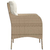 havestole med hynder 2 stk. polyrattan beige