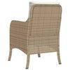 havestole med hynder 2 stk. polyrattan beige
