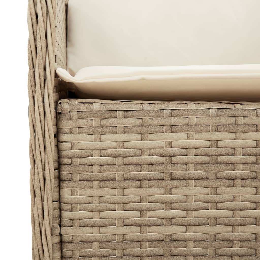 havestole med hynder 2 stk. polyrattan beige