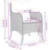 havestole med hynder 2 stk. polyrattan beige
