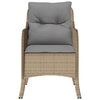 havestole med hynder 2 stk. polyrattan blandet beige