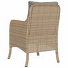 havestole med hynder 2 stk. polyrattan blandet beige