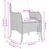 havestole med hynder 2 stk. polyrattan blandet beige