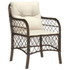 havestole med hynder 2 stk. polyrattan brun