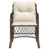 havestole med hynder 2 stk. polyrattan brun