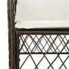 havestole med hynder 2 stk. polyrattan brun