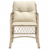 havestole med hynder 2 stk. polyrattan beige