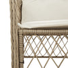 havestole med hynder 2 stk. polyrattan beige