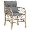 havestole med hynder 2 stk. polyrattan blandet beige