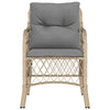 havestole med hynder 2 stk. polyrattan blandet beige
