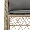 havestole med hynder 2 stk. polyrattan blandet beige