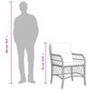 havestole med hynder 2 stk. polyrattan blandet beige