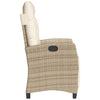 havestole 2 stk. med lænefunktion og fodstøtte polyrattan beige