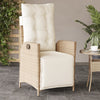 havestole 2 stk. med lænefunktion og fodstøtte polyrattan beige