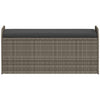 opbevaringsbænk med hynde 115x51x52 cm polyrattan grå