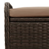 opbevaringsbænk med hynde 80x51x52 cm polyrattan brun