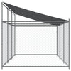 hundegård med tag og låge 6x2x2 m galvaniseret stål grå