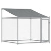 hundegård med tag og låge 6x2x2 m galvaniseret stål grå