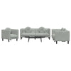 sofasæt 3 dele med puder velour lysegrå