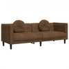 sofasæt 3 dele med puder velour brun