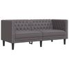 3-personers Chesterfield-sofasæt kunstlæder grå