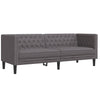 2-personers Chesterfield-sofasæt kunstlæder grå