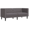 2-personers Chesterfield-sofasæt kunstlæder grå