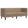 2-personers Chesterfield-sofastol kunstlæder cappuccinofarvet