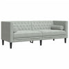 2-personers Chesterfield-sofasæt med puder fløjl lysegrå