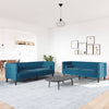 2-personers Chesterfield-sofasæt med puder fløjl blå