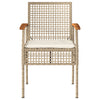 havestole 4 stk. med hynder polyrattan og akacietræ beige