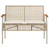 havebænk med hynde polyrattan og akacietræ beige