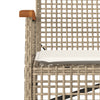 havebænk med hynde polyrattan og akacietræ beige