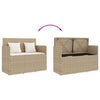havebænk med hynder polyrattan beige