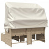 2-personers havesofa med baldakin og skamler polyrattan beige