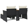 2-personers havesofa med skamler polyrattan sort