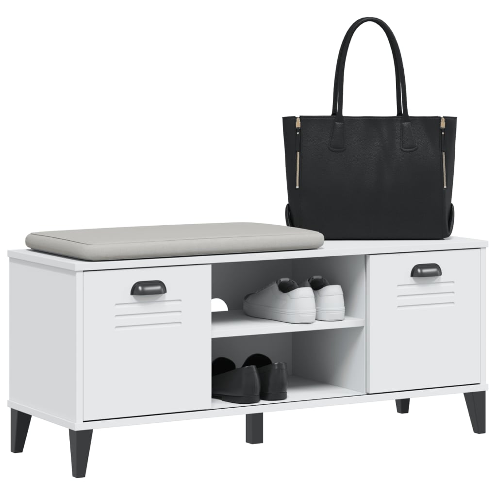 skobænk VIKEN 106x35x45 cm konstrueret træ hvid