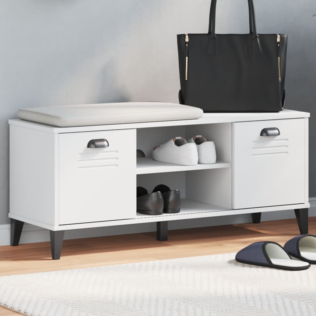 skobænk VIKEN 106x35x45 cm konstrueret træ hvid