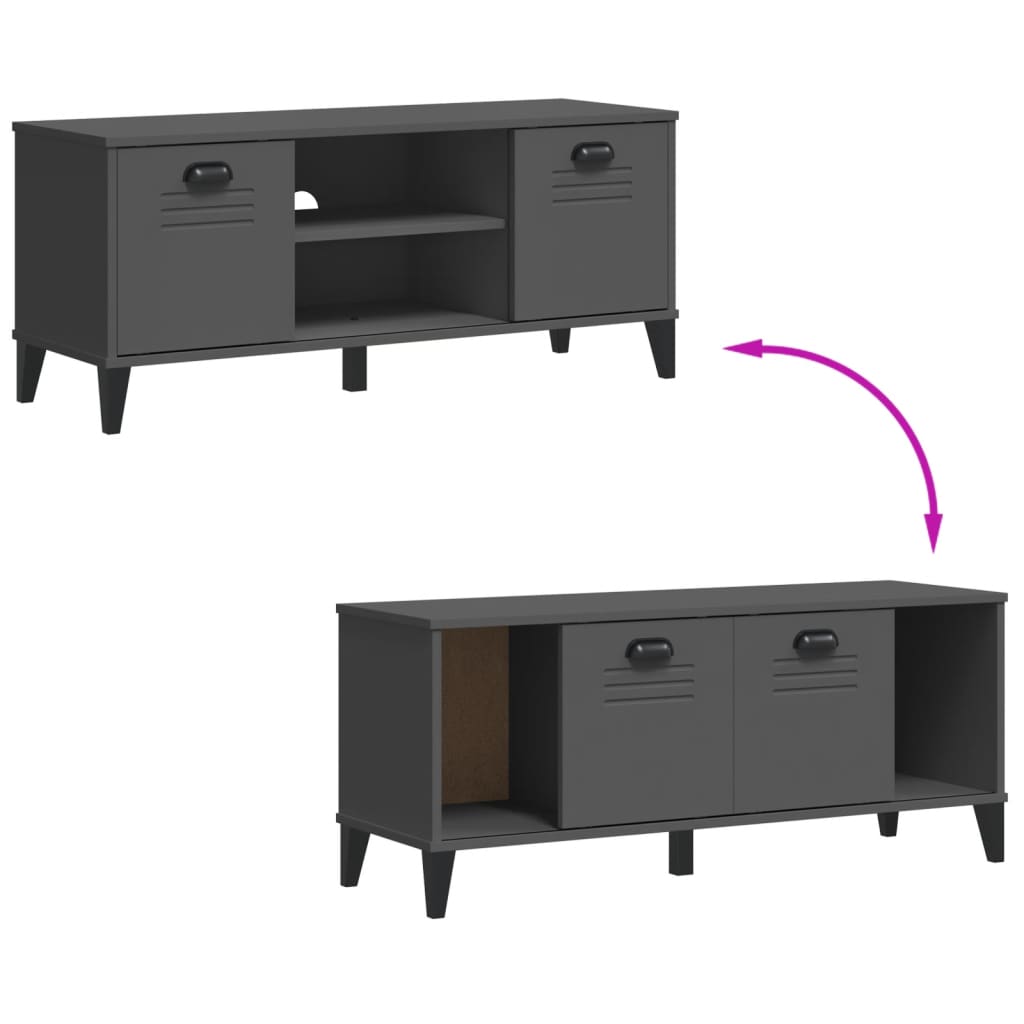 skobænk VIKEN 106x35x45 cm konstrueret træ antracitgrå