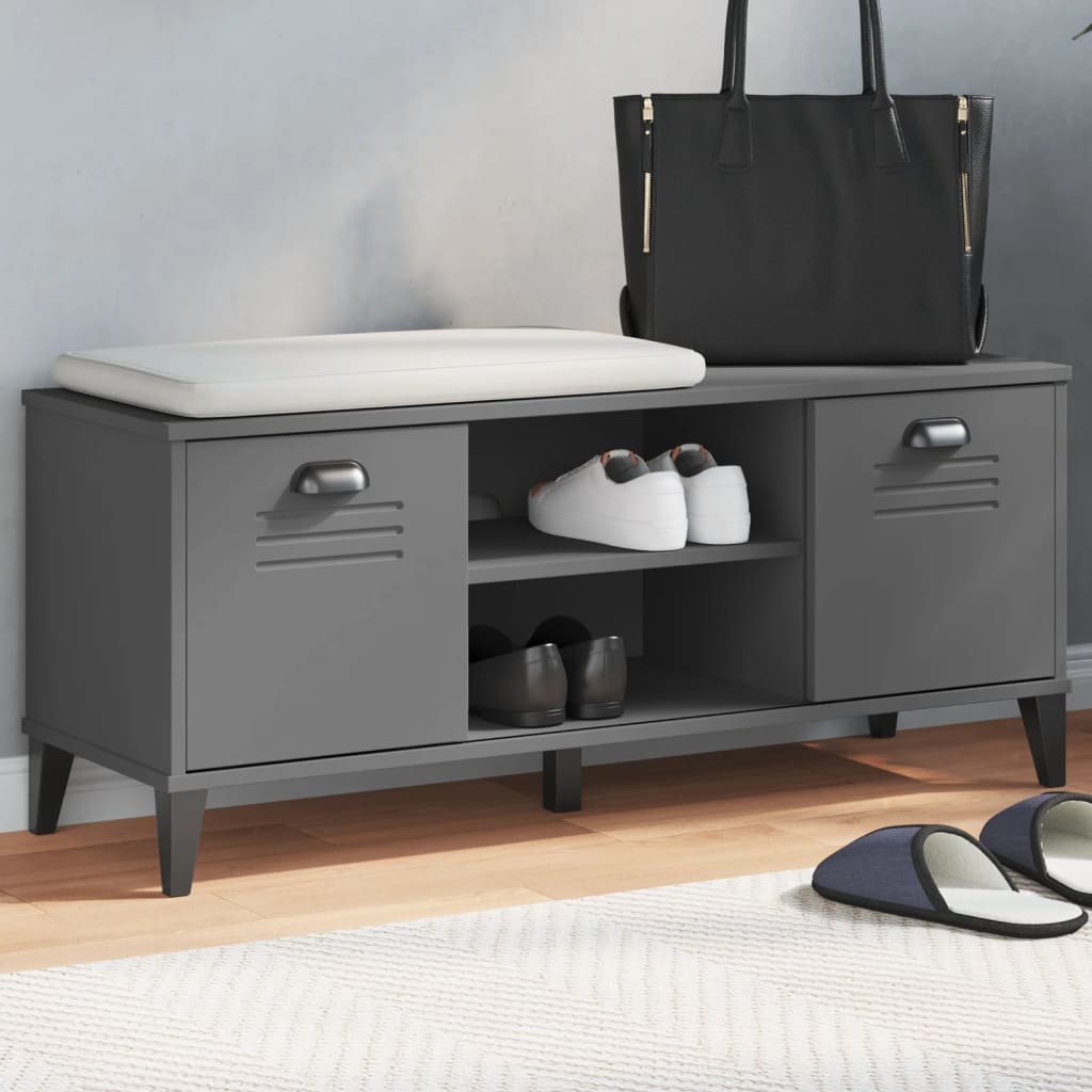 skobænk VIKEN 106x35x45 cm konstrueret træ antracitgrå