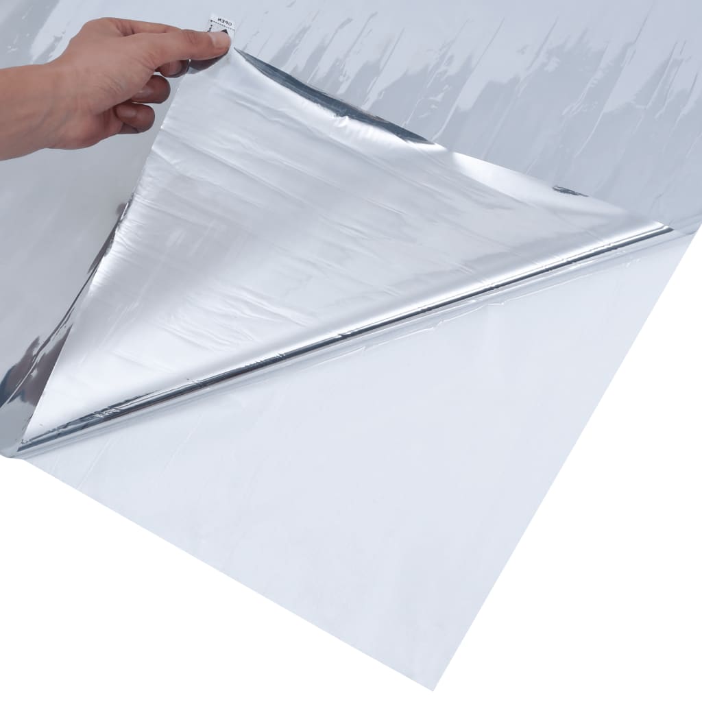 solfilm 45x500 cm reflekterende effekt PVC sølvfarvet