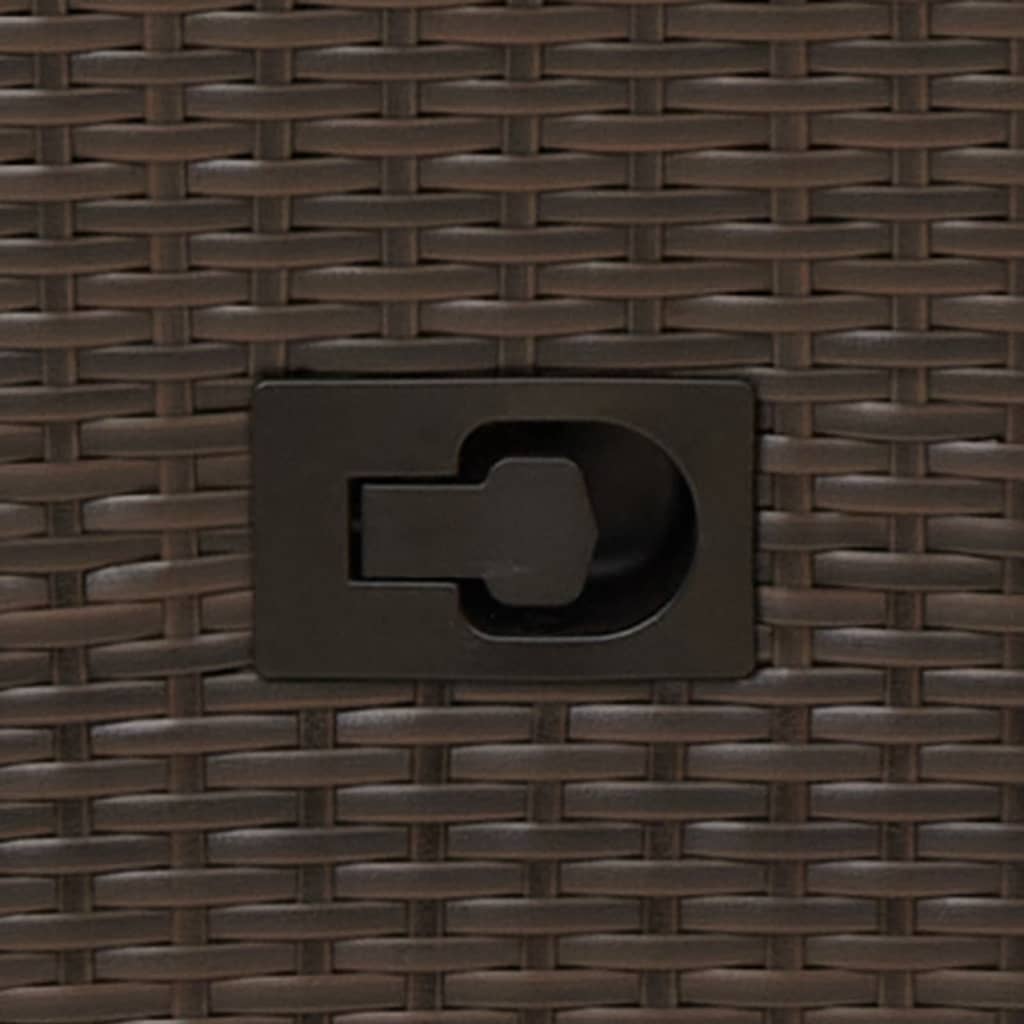 2-personers havesofa med bord og lænefunktion polyrattan brun