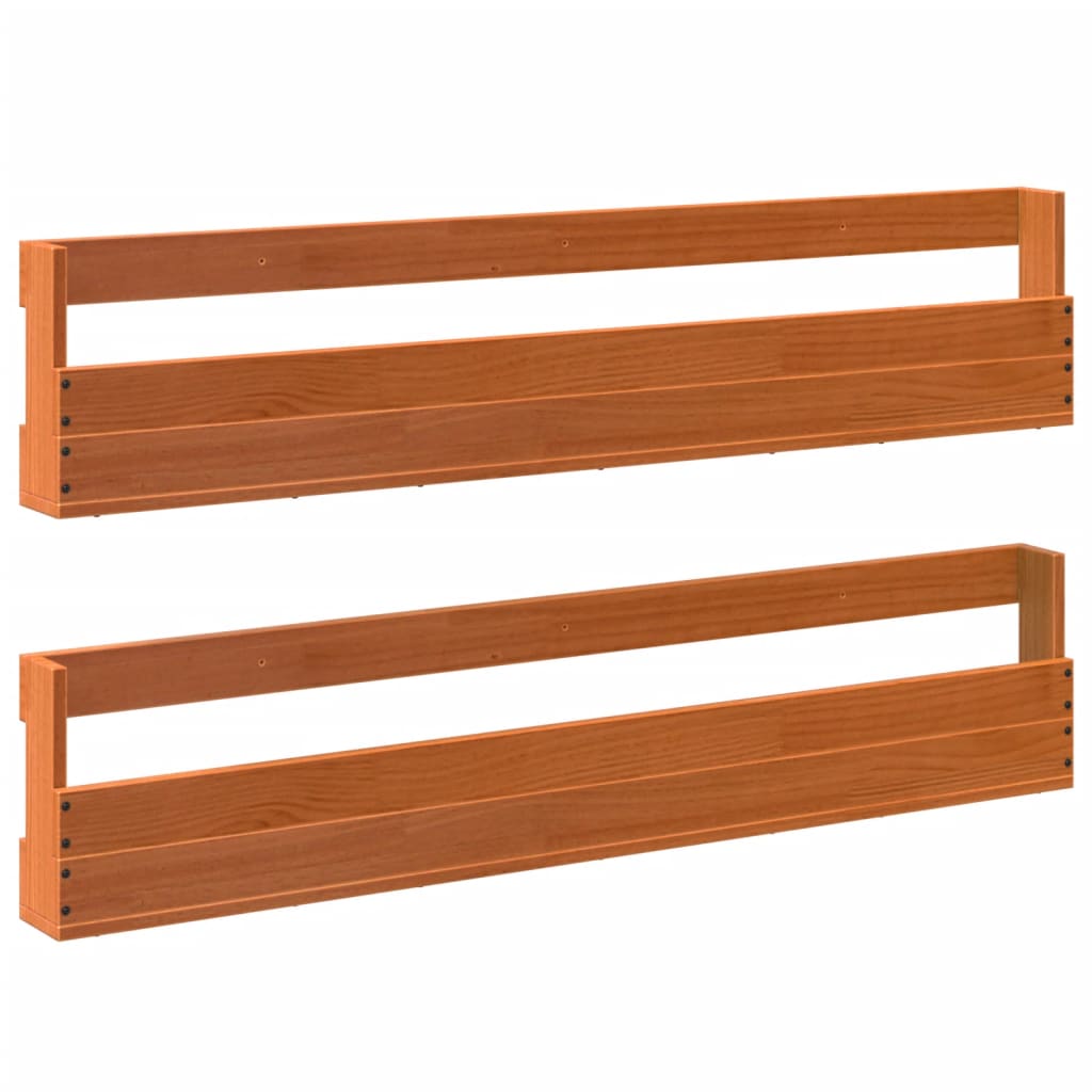 skohylder til væg 2 stk. 110x8,5x23,5 cm massivt fyrretræ