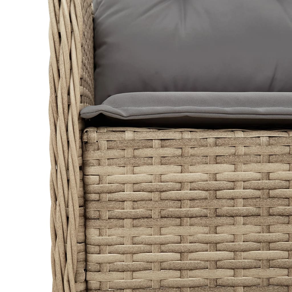 spisebordssæt til haven 5 dele med hynder polyrattan beige